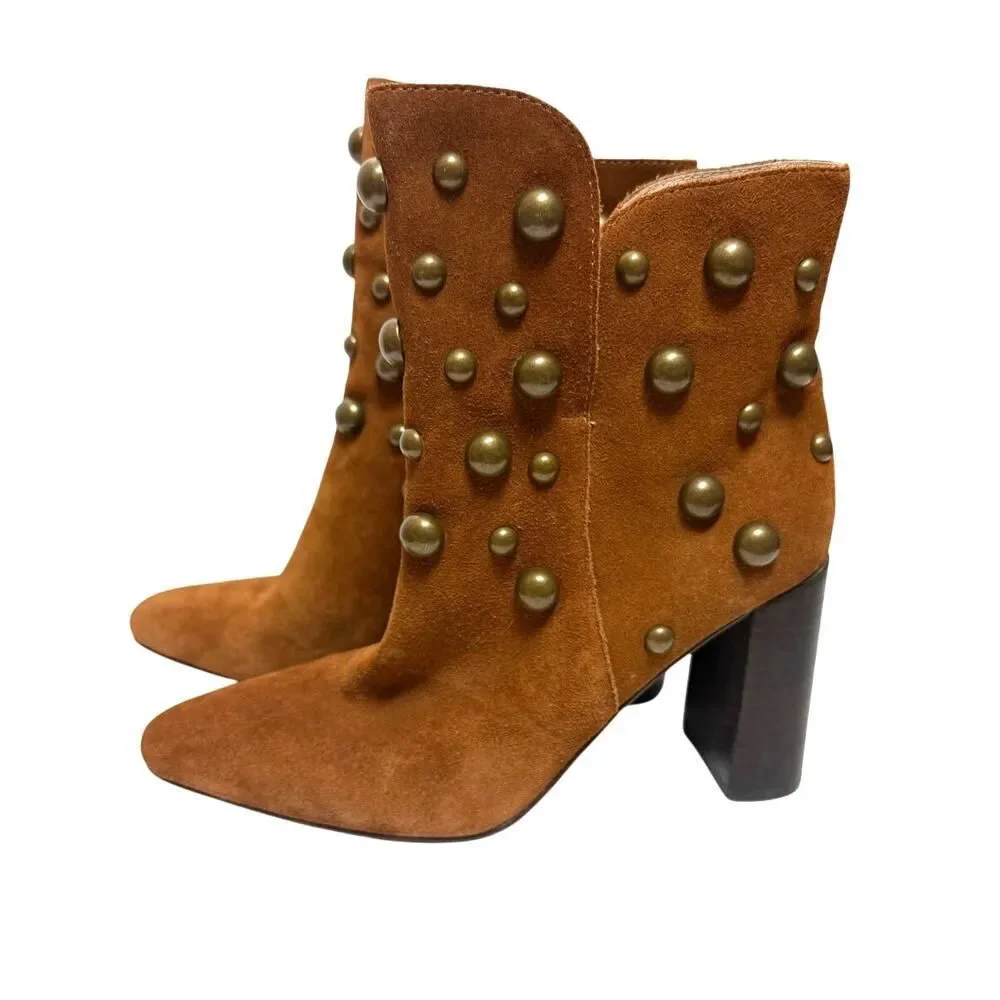 Cecelia New York Brace Stud Bootie in Cognac Sz. 8.5 - Picture 4 of 12